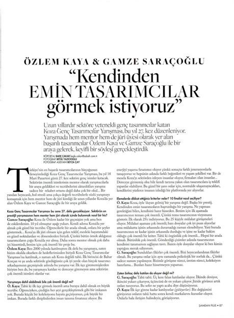 Şamdan Dergisi Gamze Saraçoğlu ve Özlem Kaya