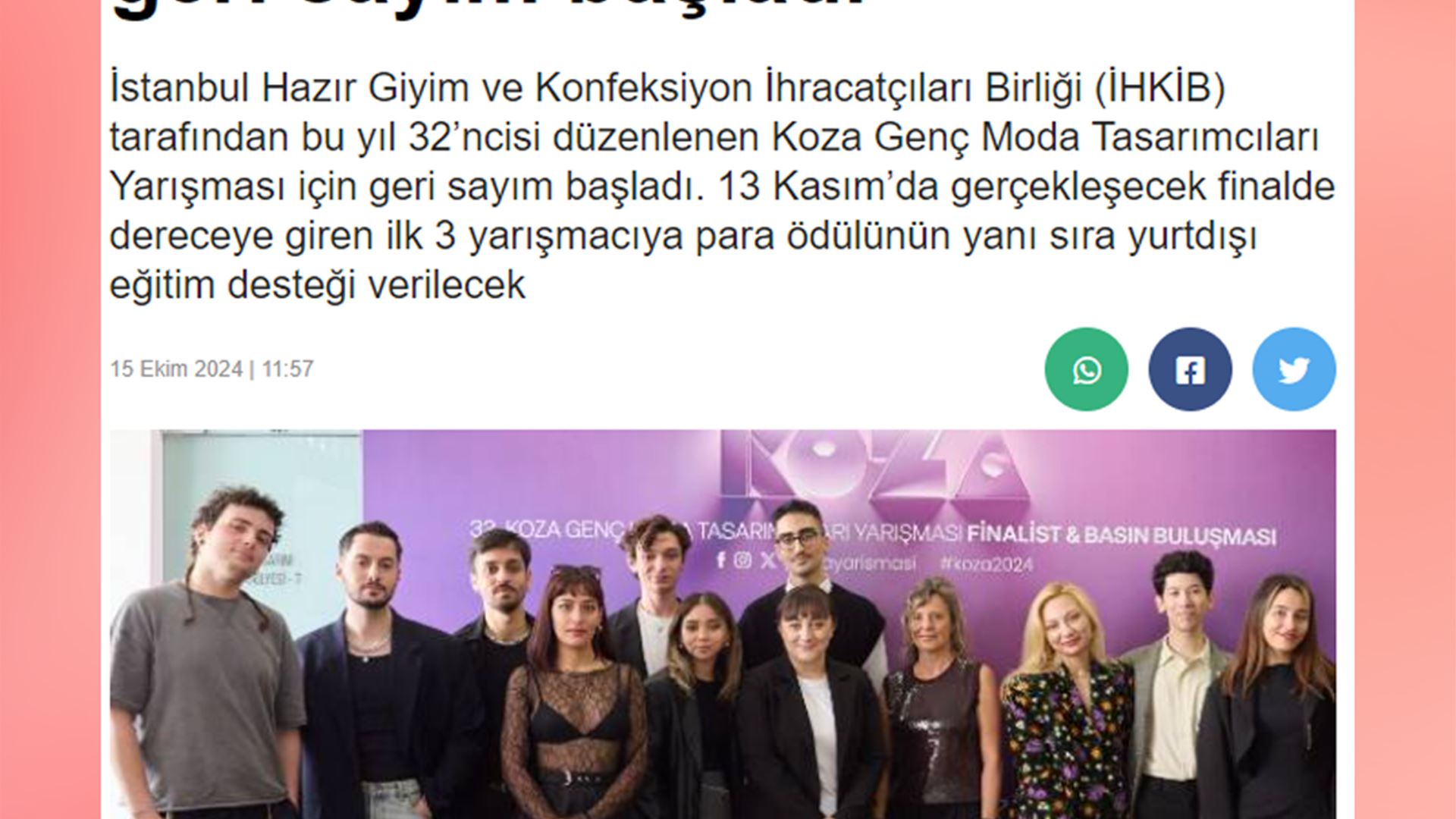 Ekonomist - Koza Genç Moda Tasarımcıları Yarışması'nda Geri Sayım Başladı